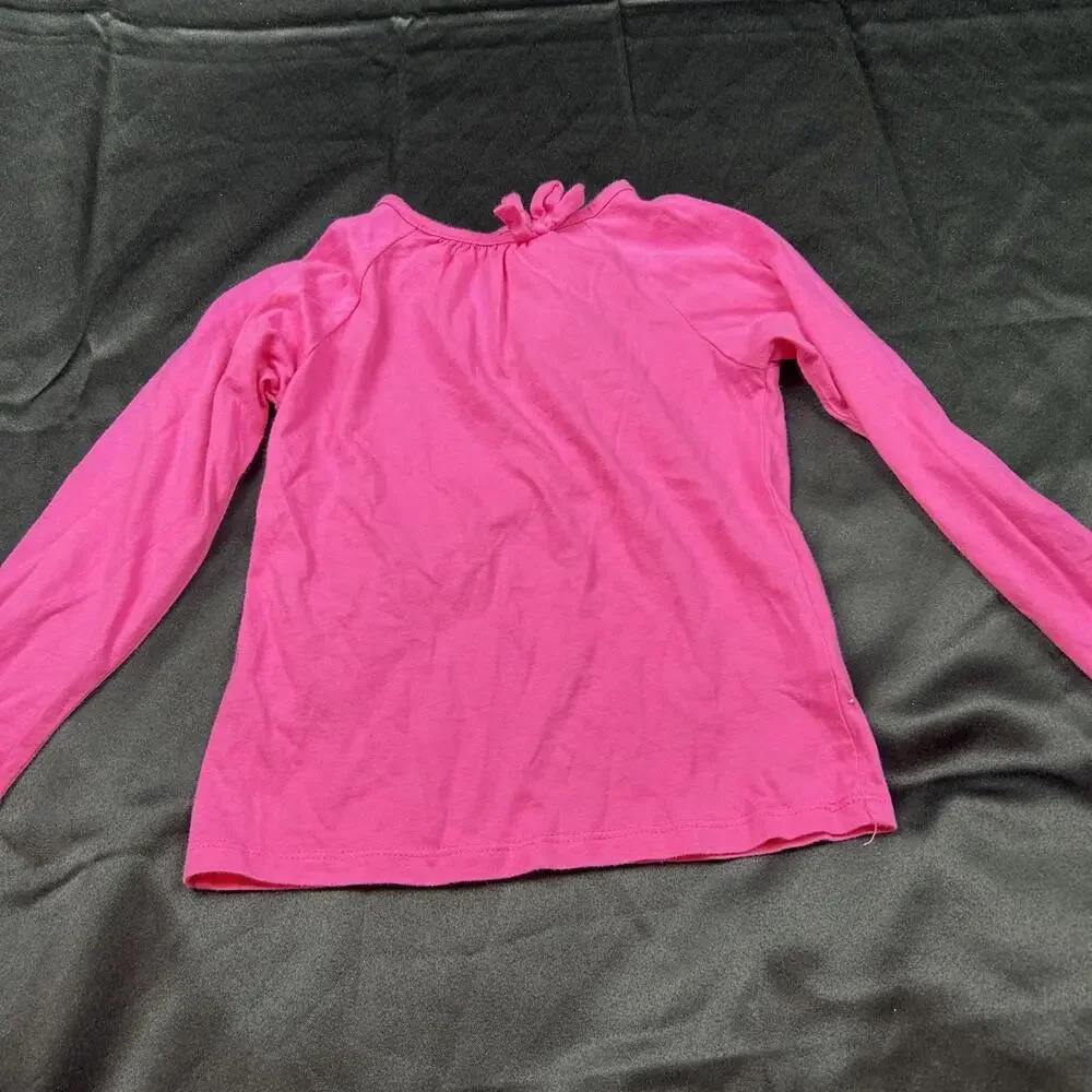 OshKosh‎ B’gosh Girls Pink Long Sleeve Shirt Bow Collar Top Size 5T